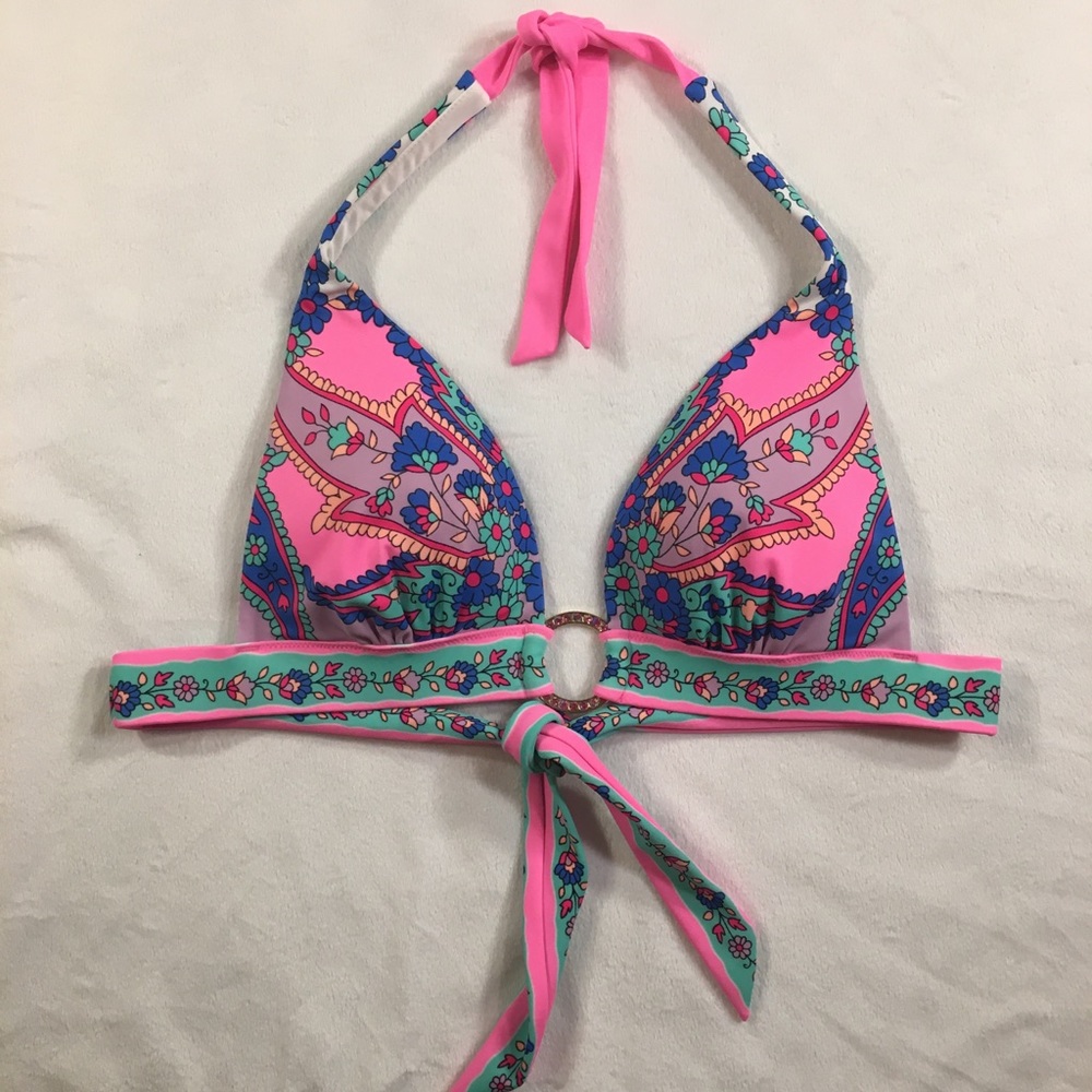 NWOT Victoria’s Secret Floral Halter Bikini Top S